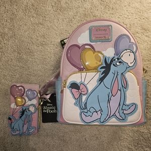 Loungefly Disney Winnie the Pooh Eeyore Balloons Mini Backpack and Wallet Grail